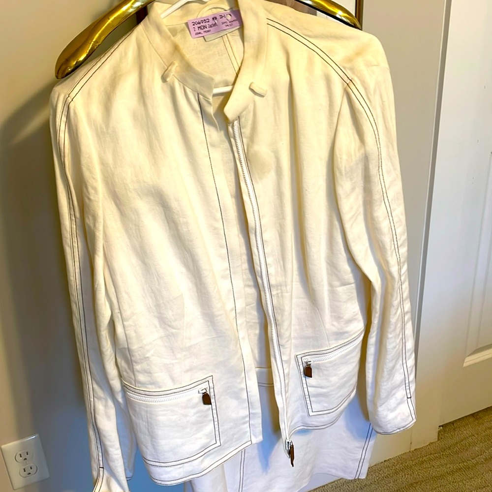 Akris cream colored suit